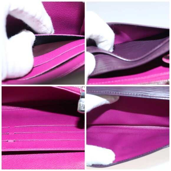 LOUIS VUITTON Epi Portefeiulle Sarah Wallet Purple Cassis - Picture 14 of 14